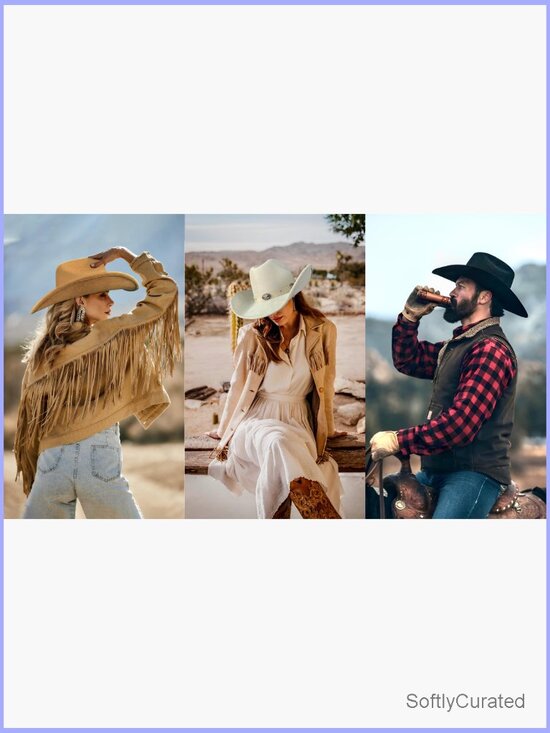 Felt Cattleman Cowboy Hat with Shapeable Wide Brim Western Hat for Adults main image 7